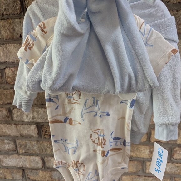 Carter's  3-Piece Baby Set - Bear Hoodie, Dog Bodysuit & Pants (6 Months) - Picture 4 of 5